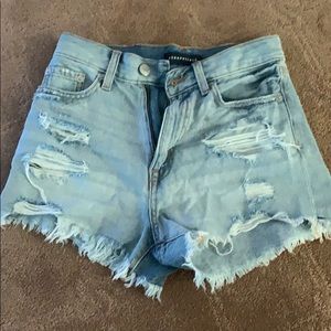 Ripped jean shorts